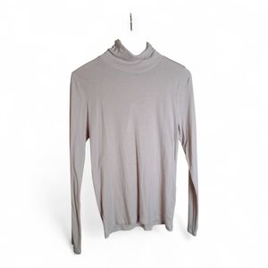 Eileen Fisher NWT Soft Pink Ribbed Pima Cotton Turtleneck Size M